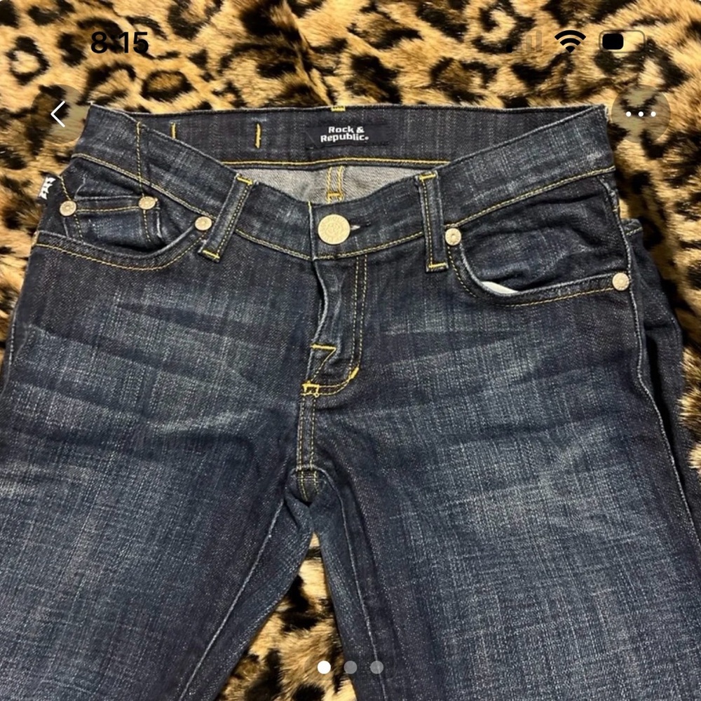 Rock & Republic Indigo Skinny Jeans with Contrast Stitching